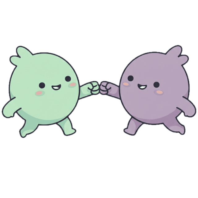 Max and Dot, fist bump